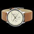 TED BAKER JACK SILVER CREAM DIAL CHRONO MUSTARD LEATHER WATCH - FRONT VIEW