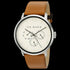 TED BAKER JACK SILVER CREAM DIAL CHRONO MUSTARD LEATHER WATCH - TILT VIEW