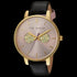 TED BAKER LIZ GOLD PINK DIAL CHRONO BLACK LEATHER WATCH - TILT VIEW