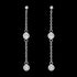 ELLANI STAINLESS STEEL BEZEL CZ CHAIN DROP EARRINGS