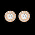 ELLANI STERLING SILVER ROSE GOLD HALO PAVED CZ BEZEL EARRINGS
