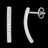 ELLANI STERLING SILVER 20MM CURVED BAR PAVE CZ EARRINGS