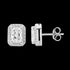 ELLANI STERLING SILVER OBLONG EMERALD CUT CZ PAVE EARRINGS