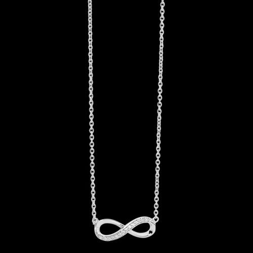 ELLANI STERLING SILVER INFINITY CZ NECKLACE