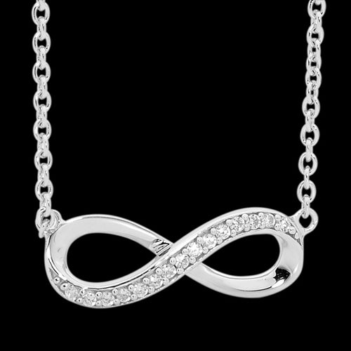 ELLANI STERLING SILVER INFINITY CZ NECKLACE