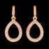 ELLANI STERLING SILVER ROSE GOLD PAVE CZ TEARDROP EARRINGS