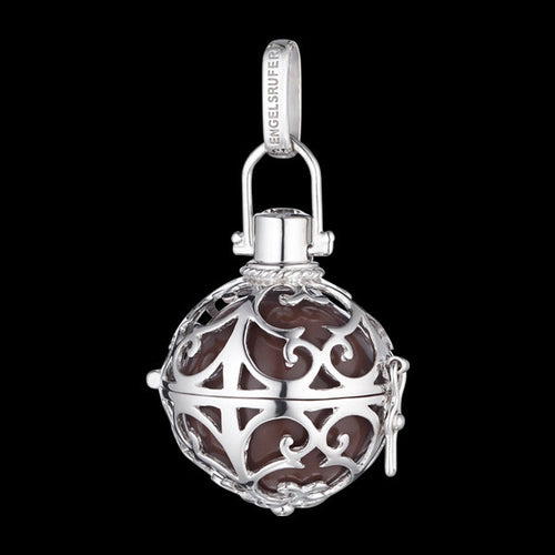 ENGELSRUFER SILVER BROWN LARGE SOUNDBALL PENDANT