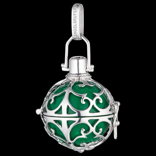 ENGELSRUFER SILVER LARGE GREEN SOUNDBALL PENDANT