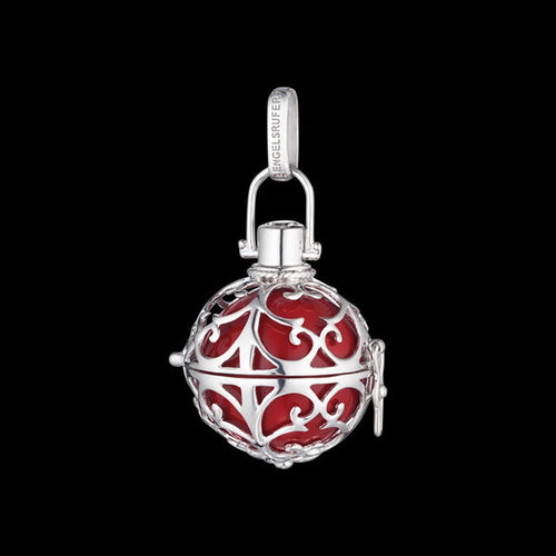 ENGELSRUFER SILVER RED MEDIUM SOUNDBALL PENDANT