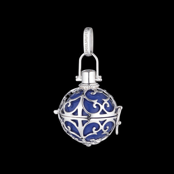 ENGELSRUFER SILVER BLUE MEDIUM SOUNDBALL PENDANT
