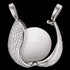 ENGELSRUFER SILVER MEDIUM PAVE CZ TEAR OF HEAVEN SOUNDBALL PENDANT - OPENING VIEW