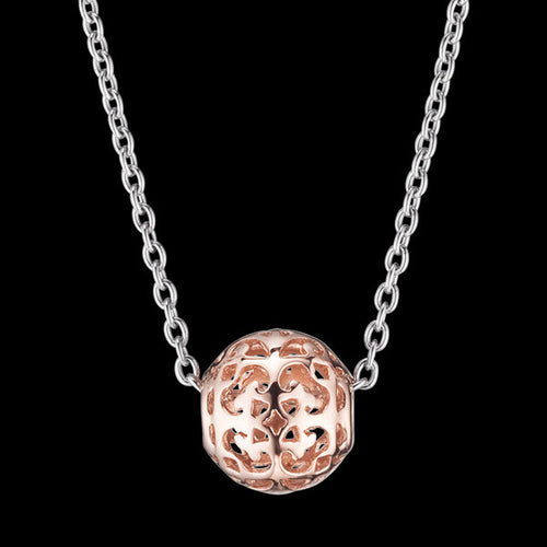 ENGELSRUFER SILVER ROSE GOLD ORNATE BALL NECKLACE