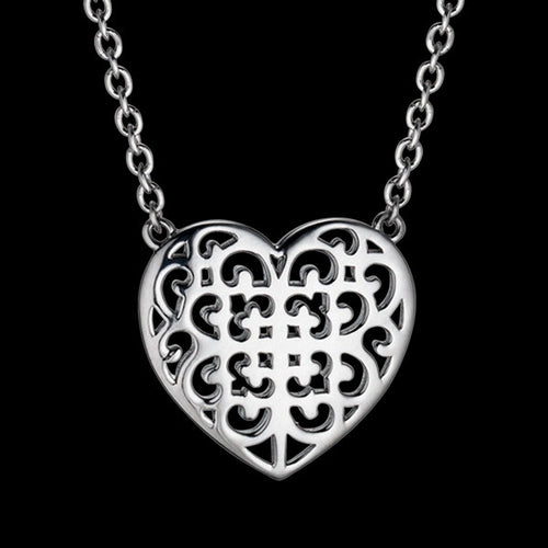 ENGELSRUFER SILVER ORNAMENT HEART NECKLACE