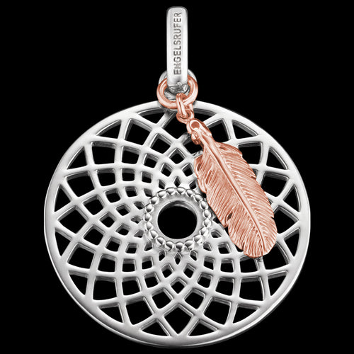 DREAMCATCHER FEATHER PENDANT SILVER & ROSE | ENGELSRUFER AUSTRALIA