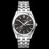 SEKONDA MEN'S BLACK DIAL SILVER DAY DATE WATCH