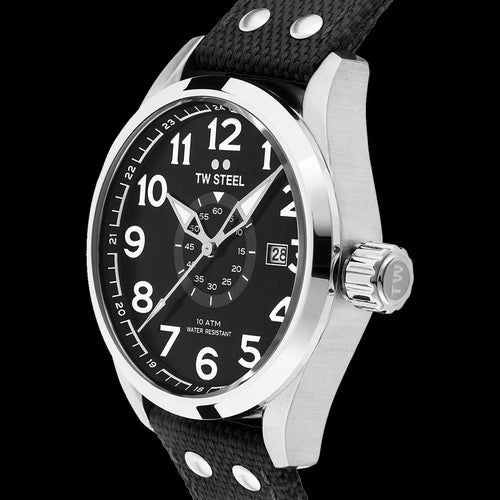 TW STEEL VOLANTE 45MM 3-HANDS BLACK STRAP WATCH VS1 - SIDE VIEW