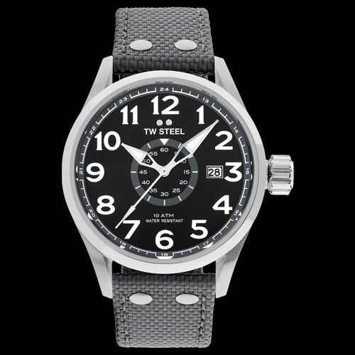 TW STEEL VOLANTE 45MM 3-HANDS GREY STRAP WATCH VS11