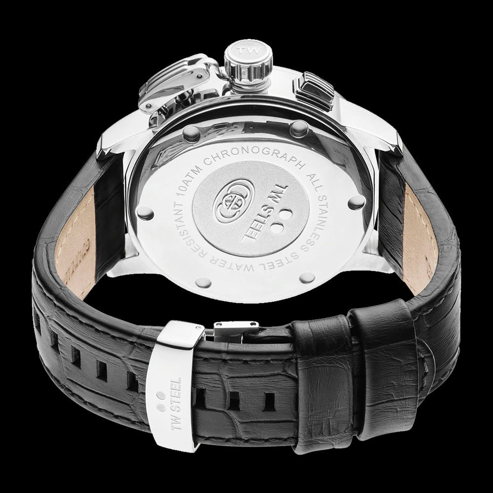 TW STEEL CEO ADESSO 45MM CHRONO BLACK LEATHER WATCH CE7001 - BACK VIEW
