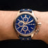 TW STEEL CEO ADESSO 48MM ROSE GOLD CHRONO BLUE LEATHER WATCH CE7016 - WRIST VIEW