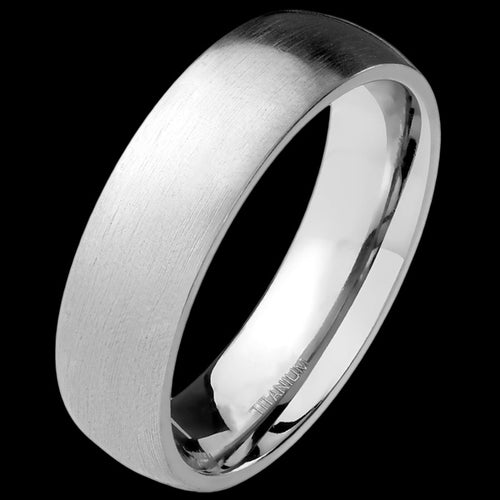 TITANIUM BRUSHED 6MM COMFORT FIT RING