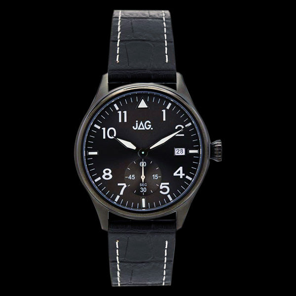 JAG MEN'S JOSH ALL BLACK LEATHER WATCH