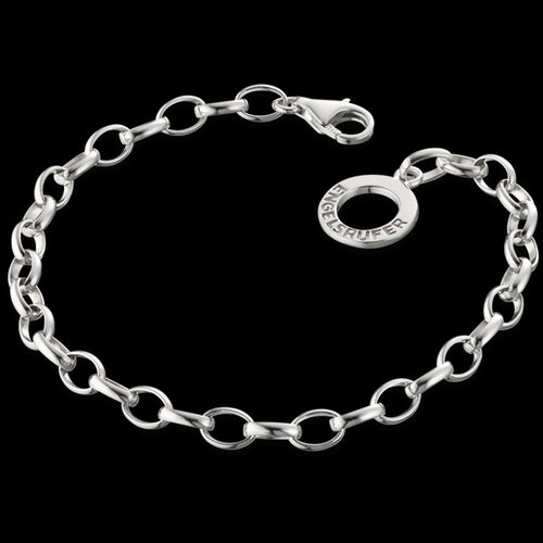 ENGELSRUFER SILVER OVAL BELCHER CHARM BRACELET