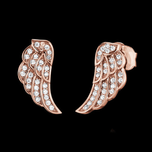 ROSE GOLD WING CZ STUD EARRINGS | ENGELSRUFER AUSTRALIA