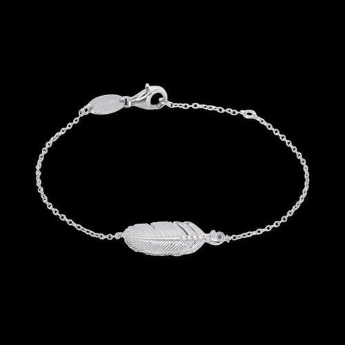 ENGELSRUFER SILVER CZ FEATHER BRACELET