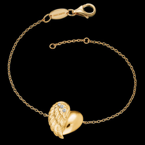 ENGELSRUFER GOLD HEARTWING CZ BRACELET