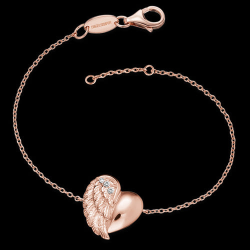 ENGELSRUFER ROSE GOLD HEARTWING CZ BRACELET