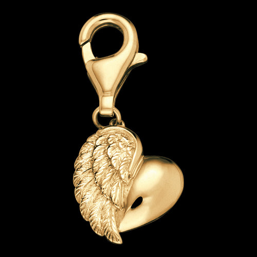 ANGEL WING HEART GOLD BRACELET CHARM | ENGELSRUFER AUSTRALIA