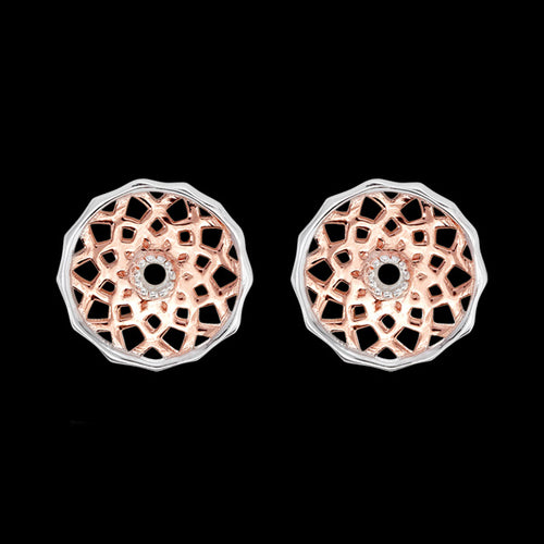 ENGELSRUFER SILVER ROSE GOLD DREAMCATCHER STUD EARRINGS