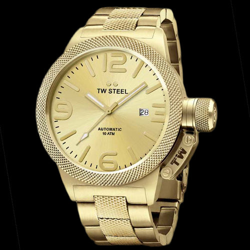 TW STEEL CANTEEN 50MM GOLD AUTOMATIC WATCH CB106