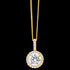 ELLANI STERLING SILVER CIRCLE GOLD CZ SOLITAIRE SURROUND NECKLACE