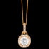 ELLANI STERLING SILVER ROSE GOLD CUSHION CUT CZ SURROUND NECKLACE