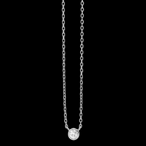 ELLANI STERLING SILVER BEZEL SOLITAIRE NECKLACE