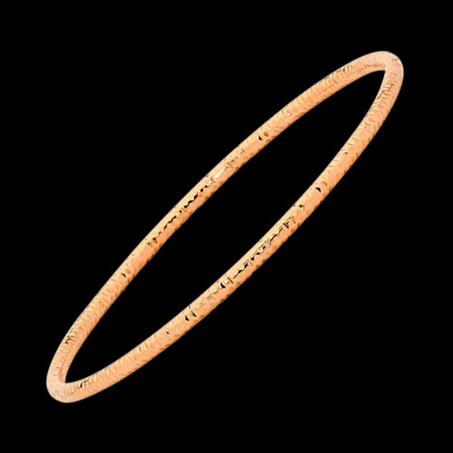 ELLANI STAINLESS STEEL ROSE GOLD IP ETCHED TUBE BANGLE