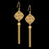 ELLANI STAINLESS STEEL GOLD IP FILIGREE DROP TASSEL EARRINGS