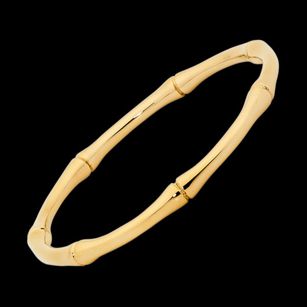 ELLANI STAINLESS STEEL GOLD IP BAMBOO BANGLE