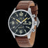 TIMBERLAND RUTHERFORD BLACK DIAL BROWN LEATHER WATCH - TILT VIEW