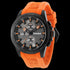 TIMBERLAND BOXFORD GUNMETAL DIAL ORANGE SILICONE WATCH - TILT VIEW