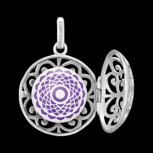 ENGELSRUFER SILVER CHAKRA CROWN SOUNDBALL PENDANT OPEN