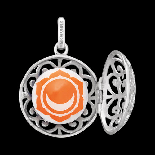 ENGELSRUFER SILVER CHAKRA SACRAL SOUNDBALL PENDANT OPEN