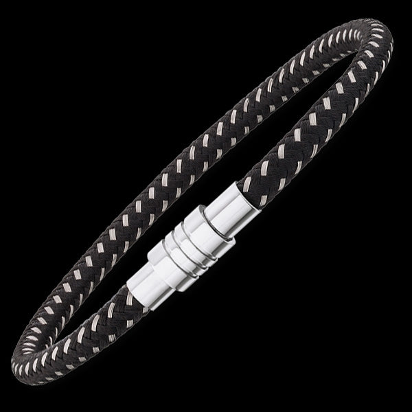 SAVE BRAVE MEN’S BLACK NYLON BEAD BRACELET