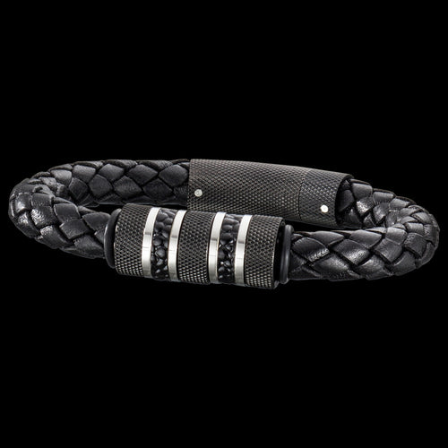 SAVE BRAVE MEN’S EDWARD LEATHER BEAD BRACELET