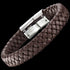 SAVE BRAVE MEN’S HARRY BROWN LEATHER BRACELET - TILT VIEW