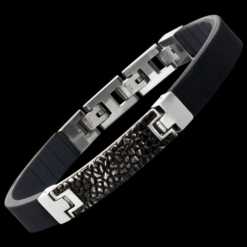 SAVE BRAVE MEN’S HAVANNA SILICON BRACELET - TILT VIEW