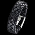 SAVE BRAVE MEN’S KILO BLACK LEATHER BRACELET - TILT VIEW