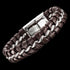 SAVE BRAVE MEN’S LIMA BROWN LEATHER BRACELET - TILT VIEW