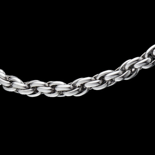 SAVE BRAVE MEN’S BRAVO 50CM STAINLESS STEEL CHAIN NECKLACE - LINK CLOSE-UP